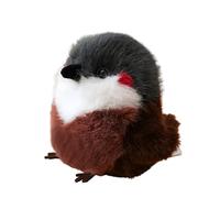 JORCEDI Cute Bird Plush Keychain, Soft Fluffy Parrot Kiwi Toucan Bag Pendant, Super Soft Cuddly Mini Stuffed Animal Keyring for Kids Birthday, Home Decor (Red-brown,15cm(5.91in))