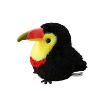JORCEDI Cute Bird Plush Keychain, Soft Fluffy Parrot Kiwi Toucan Bag Pendant, Super Soft Cuddly Mini Stuffed Animal Keyring for Kids Birthday, Home Decor (Black-yellow,15cm(5.91in))