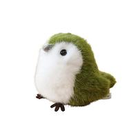 JORCEDI Cute Bird Plush Keychain, Soft Fluffy Parrot Kiwi Toucan Bag Pendant, Super Soft Cuddly Mini Stuffed Animal Keyring for Kids Birthday, Home Decor (Dark green-white,15cm(5.91in))