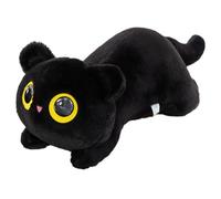 JORCEDI Cute Black Cat Plush Toy, Soft and Comfortable Cat Plush Pillow for Bedroom, Living Room, Sofa, Office & Gifts for Kids Adults (Black,70cm)