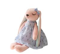 JORCEDI Cute Bunny Plush Toy, Soft Sleeping Rabbit Stuffed Animal with Floral Dress, Rabbit Plush Doll for Party Easter Wedding Decorations Birthday (Blue,55cm)