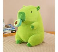 JORCEDI Cute Capybara Plush Pillow, Soft Stuffed Capybara Toy, Pink Cartoon Hugging Pillow with Fruit for Bedroom Sofa Office, for Kids Adults (green,30cm/11.8in)