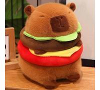 JORCEDI Cute Capybara Plush Toy, 2 Styles (Snot Pulling & Burger), Soft Stuffed Animal Pillow, Cuddly Toys Stuffed Animal, Gift for Kids & Adults (Hamburger,50cm/19.7in)