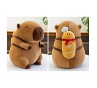 JORCEDI Cute Capybara Plush with Detachable Baking Backpack, Stuffed Capybara Toy, Soft Cuddly Hugging Pillow for Bedroom Sofa Office, for Kids Adult (Baguette Capybara,30cm/11.8in)