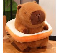JORCEDI Cute Capybara Plush with Removable Swim Ring, Soft Stuffed Capybara Toy, Cuddly Plush Hugging Pillow for Bedroom Sofa Office, for Kids (Toast swim ring)