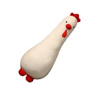 JORCEDI Cute Chicken Plush Pillow, Plush Stuffed Animal ChickenToy, Fluffy Cuddly Cushion with Hidden Zipper for Boys Girls Bedroom Sofa Decor (White long style,60cm)