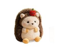 JORCEDI Cute Hedgehog Simulation Plush Dolls, Fluffy Plush Stuffed Animal For Playing And Cuddling, Hedgehog Figure Carrying Food Toy Pillow Gift For Children And Valentine Day (brown,30cm/11.8in)