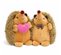 JORCEDI Cute Little Hedgehog Simulation Plush Dolls, Fluffy Plush Hedgehog Stuffed Animal for Playing and Cuddling, Hedgehog Figure Plush Toy Pillow Gift for Children and Valentine Day (25cm,A Pair)