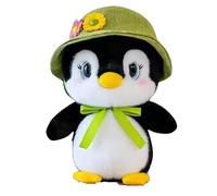 JORCEDI Cute Penguin Plush Toy, Stuffed Penguin Doll with Hat, Soft Stuffed Animal, Cuddly Plush Gift for Boys and Girls, Perfect for Birthday, Christmas and Various Green,23cm(9.06in)