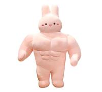 JORCEDI Cute Pink Muscle Bunny Plush, Soft, Cute and Fun Stuffed Muscle Rabbit Toy, Rabbit Plush Pillow for Bedroom Decoration or as a Gift for Children and Friends (50cm)