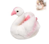 JORCEDI Cute Pink & White Swan Plush Toy, Soft Fluffy Stuffed Swan, Adorable Elegant Waterfowl Cuddly for Kids & Home Decor. (35cm)