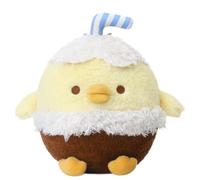 JORCEDI Cute plush chicken doll. Soft and realistic. Chicken doll wrapped in coconut shells. Suitable for companionship and play. Suitable for boys and girls. (Brown,26 * 22cm)