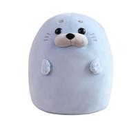 JORCEDI Cute Seal Plush, Seal Pillow, Chubby Seal Plush Pillow, Cotton Squishy Cuddly Toy Hugging Doll, Kawaii Seal Cuddly Pillow, For Kids Gifts For Birthday,Valentine,Christmas (30cm,lan)