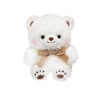 JORCEDI Cute Teddy Bear Plush Toy, Soft Fluffy Stuffed Bear with Bow Tie,Cuddly Toy Gift for Boys Girls Birthday，Adorable Kawaii Bear Cuddly for Kids & Home Decor. (white,40cm)