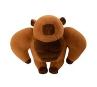JORCEDI Cute Ugly-Cute Capybara Plush Toy, Muscular Stuffed Animal Pillow, Soft Cuddly Toy for Boys Girls, Bedroom & Livingroom Sofa Decoration (80CM)