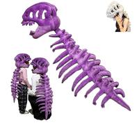 JORCEDI Dinosaur Skeleton Costume, Fun and Lifelike Plush Dinosaur Skeleton Toy with Spine for Role-Play and Themed Parties both Children and Adults (Purple,90cm)