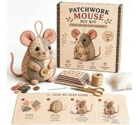 JORCEDI DIY Patchwork Animal Sewing Kit, Mouse Cow Sheep Felt Craft Set, Handmade Farmhouse Style Décor Making Kit for Adults & Teens, Cute Personalised Gift (G)