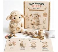 JORCEDI DIY Patchwork Animal Sewing Kit, Mouse Cow Sheep Felt Craft Set, Handmade Farmhouse Style Décor Making Kit for Adults & Teens, Cute Personalised Gift (D)