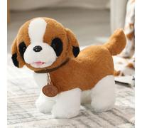 JORCEDI Dog Teddy Plush, 25/30/40cm Fluffy Soft Toy, Simulated Animal Cuddly Toys Doll Gift for Boy, Girl, Adult (Saint Bernard,S-30 * 25cm/ 11.81 * 9.84inch)