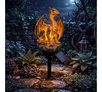 JORCEDI Dragon Solar Light Solar Dragon Garden Statue with Solar LED Lights Resin Garden Ornament Figurine for Outdoor Garden Patio Lawn Balcony Pathway & Yard (1 PCS)
