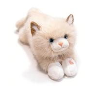 JORCEDI Electronic Ragdoll Cat Plush Toy Realistic Stuffed Animal Kitten Plush Toy,Makes Meowing Sound When You Pinch Its Little Feet.Soft Cuddly Realistic Details Suitable (40cm,Brown)