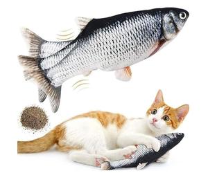 JORCEDI Floppy Fish Cat Toy, Interactive Catnip Toys for for Indoor Cats, Simulation Plush Moving Kitten Fish Toy, Perfect for Cats to Bite, Chew and Kick
