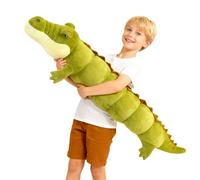 JORCEDI Giant Crocodile Teddy Soft Toy,Cute Crocodile Plush Stuffed Animal,Alligator Plush Toy Sleeping Long Pillow,XXL Cuddly Fluffy,Soft Decor Cushion,Soft Toy for Boys & Girls (120CM,Light green)