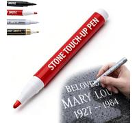 JORCEDI Golden Tombstone Marker Pen For Restoring Faded Grave Inscriptions, Gravestone Marker Pen, Waterproof Stone Touch-up Pen, Markers for Granite Headstones, Grave, Mug, Ceramic (Red)