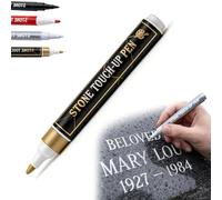 JORCEDI Golden Tombstone Marker Pen For Restoring Faded Grave Inscriptions, Gravestone Marker Pen, Waterproof Stone Touch-up Pen, Markers for Granite Headstones, Grave, Mug, Ceramic (Gold)