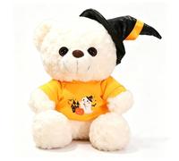 JORCEDI Halloween Teddy Bear Plush Toy, Cute Witch Hat Stuffed Bear Animal Doll (#1,28cm)