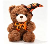 JORCEDI Halloween Teddy Bear Plush Toy, Cute Witch Hat Stuffed Bear Animal Doll (23cm,#6)