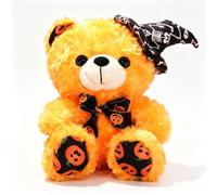 JORCEDI Halloween Teddy Bear Plush Toy, Cute Witch Hat Stuffed Bear Animal Doll (#3,28cm)