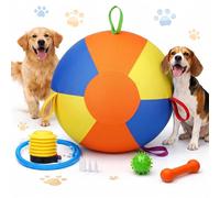 JORCEDI Herding Ball for Dogs 2026 Upgraded Thickened PVC Giant Dog Ball with Durable Zipper Cover & Handle Strap Interactive Outdoor Herding Toy for Large Dogs Includes Pump (Mix,65 cm / 26 in)
