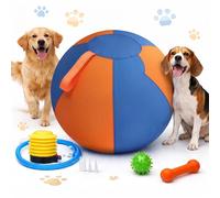 JORCEDI Herding Ball for Dogs 2026 Upgraded Thickened PVC Giant Dog Ball with Durable Zipper Cover & Handle Strap Interactive Outdoor Herding Toy for Large Dogs Includes Pump (Orange,55 cm / 22 in)