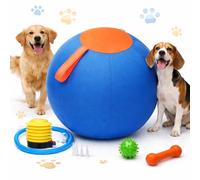 JORCEDI Herding Ball for Dogs 2026 Upgraded Thickened PVC Giant Dog Ball with Durable Zipper Cover & Handle Strap Interactive Outdoor Herding Toy for Large Dogs Includes Pump (Blue,25 cm / 10 in)