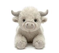 JORCEDI Highland Cow Weighted Plush Highland Cow Stuffed Animal 40cm Soft Fluffy Cow Teddy Stuffed Animal Gift for Birthday Christmas Valentine’s Day Home Décor (40 CM White)