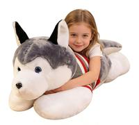 JORCEDI Husky Stuffed Animal, Large Husky Stuffed Animal, Giant Stuffed Animal, Cute Husky Plush Toy Doll, Fluffy & Cuddly Gift for Children, Boys, Girls (120cm)