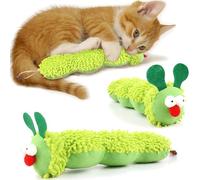 JORCEDI Interactive Catnip Caterpillar Toy - Durable Plush Chew Toy for Teeth Cleaning & Dental Health - Bite-Resistant Kitten Teething Toy for Indoor Cats (Two)