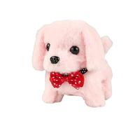 JORCEDI Interactive Electronic Plush Dog Toy, Realistic Walking Barking Puppy, Cuddly Stuffed Animal Pet for Kids Girls Boys, Soft & Cute Toy Dogs as Gifts (Pink Labrador,19cm*10cm*16cm)