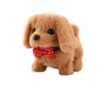 JORCEDI Interactive Electronic Plush Dog Toy, Realistic Walking Barking Puppy, Cuddly Stuffed Animal Pet for Kids Girls Boys, Soft & Cute Toy Dogs as Gifts (Brown Labrador,19cm*10cm*16cm)