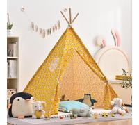 JORCEDI Kids Teepee Tent,Play Tents Indoor,Foldable Play Tent Canvas Childrens Tents,Portable Indoor Playhouse,Birthday Gift for Girls & Boys (160cm,Chick)