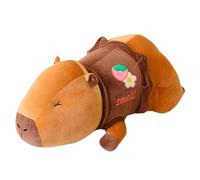 JORCEDI Large Capybara Plush Toy, Giant Cuddly Capybara Stuffed Animal, Lying Capybara Pillow Toy, Soft Sleeping Capybara Plushie Pillow, Capybarae Soft Doll Gift for Kids Boy Girl (95cm)