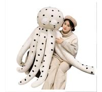 JORCEDI Large Cute Polka Dot Octopus Plush Toy, Soft Stuffed Octopus Hugging Pillow, 8-Tentacle Doll for Bed or Sofa, Cuddly Toy (150cm)