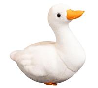 JORCEDI Large White Goose Plush Toy, Soft Stuffed Swan Duckling, Adorable Fluffy Waterfowl Cuddly Pillow for Kids & Home Decor. (25cm)