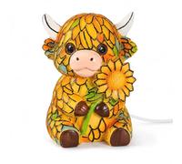 JORCEDI LED Highland Cow Night Light, 3D Sunflower Cute Animal Lamp, Rechargeable Bedside Table Lamp, Vintage Rustic Farmhouse Decor, Bedroom Living Room Office Cow Lovers Gift