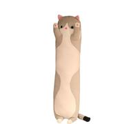 JORCEDI Long Cat Plush Pillow, Soft Stuffed Animal Cat Toy, Cuddly Hug Pillow, Cute Cat Plushie for Sleeping, Gifts for Girls Boys (Grey,90cm)