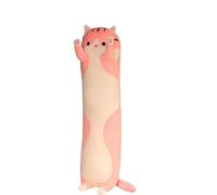 JORCEDI Long Cat Plush Pillow, Soft Stuffed Animal Cat Toy, Cuddly Hug Pillow, Cute Cat Plushie for Sleeping, Gifts for Girls Boys (Pink,70cm)