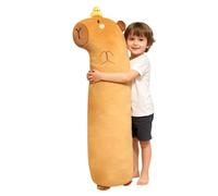 JORCEDI Long Plush Capybara Body Pillow,Capybara Stuffed Animal, Giant Plush Toy,Long Plushie Animals Shaped Cuddly Toy,for Kids Teens Adults,Gift for Birthday (120cm,Chicken)