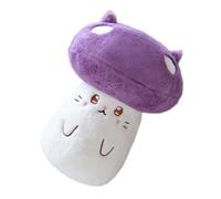 JORCEDI Mushroom Plush Pillows, 32cm Cute Mushroom Stuffed Animal, Cat Chick Capybara Plush Mushroom Shaped Stuffed Long Pillow, Christmas Birthday Sofa Home Decoration (32cm,Purple)