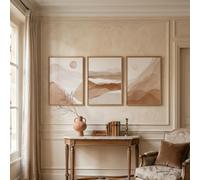JORCEDI Neutral Abstract Landscape Canvas Wall Art Set of 3 Beige Mountain Canvas Prints Minimalist Earth Tone Wall Decor for Living Room Bedroom Hallway Unframed Modern Nature Artwork (50 x 70 cm)